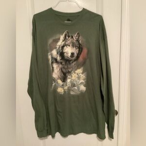 The Mountain Wild Spirit Wolf Long Sleeved Tshirt Size 3XL -NWOT